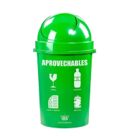 Papelera Cosmos Rey #80 - Ecológica - 60 litros tapa vaiven - Aprovechables - Unidad