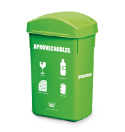 Papelera Rectangular Rey #30 - 28 litros tapa vaiven - Aprovechables - Unidad
