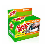 Esponja Scotch Brite fibra verde 10x13.5cm. - Paquete 15 unidades