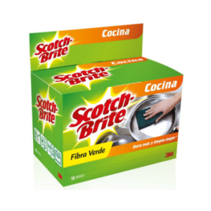 Esponja Fibra Verde Scotch Brite Caja x 13 und.