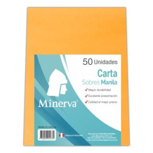 Sobres Manila A4 Minerva Paq x 50 unid