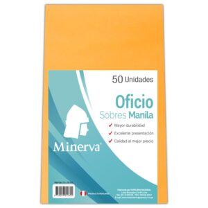 Sobres Manila Oficio Minerva Paq x 50 unid